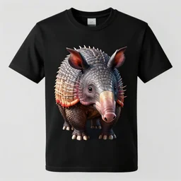 black t-shirt armadillo as American patriot, a design masterpiece highly detailed, superrealism 8k resolution