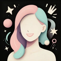 pastel colors, hyper-realism, pastel, minimal, simplistic, amazing composition, woman, vaporwave, wow, Gertrude Abercrombie, minimalistic graffiti masterpiece, minimalism, 3d abstract render overlayed, black background, psychedelic therapy, trending on ArtStation, ink splatters, pen lines, incredible detail, creative, positive energy, happy, unique, negative space, pure imagination painted by artgerm