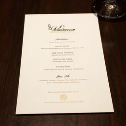 the menu of a michelin-star italian resturaunt