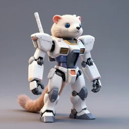 futuristic gundam ferret robot, robot animal 3 d render, artstation trending, octane render, robot animal ferret, concept robot, robot ferret by mickael lelievre and remi cuxac