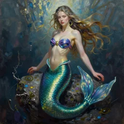 Cyberpunk Assassin Mermaid, a painting by Maciej Kuciara