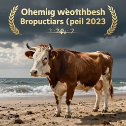 a cow on a beach