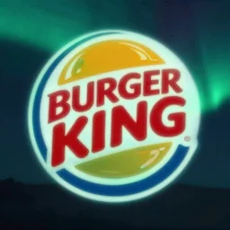 northern lights forming the burger king logo
