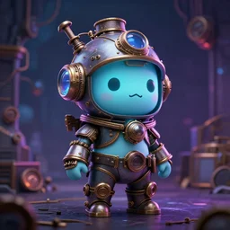 protogen, steampunk, realistic, anthropomorphic, cute, neon, glow,