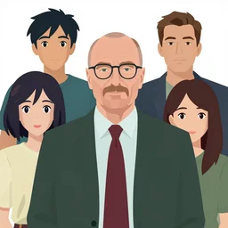 saul goodman portrait, clean cel shaded vector art. shutterstock. behance hd by lois van baarle, artgerm, helen huang, by makoto shinkai and ilya kuvshinov, rossdraws, illustration,