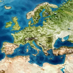 the mediterranean valley after the ocean has been drained, 4K photo