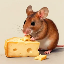 a beautiful illustration of a mouse stealing cheese, trending on artstation, shape focus, high detailed, by anton fadeev