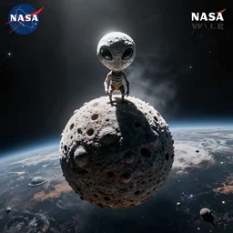 space photo of a big alien on top of oumuamua, NASA, James Webb official image