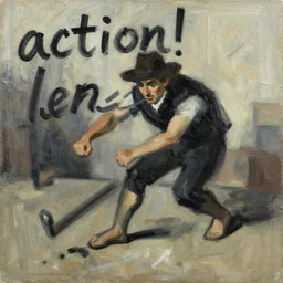 cringe, painting by phil hale, fransico goya,'action lines '!!!, graphic style, visible brushstrokes, motionb blur, blurry, visible paint texture, crisp hd image