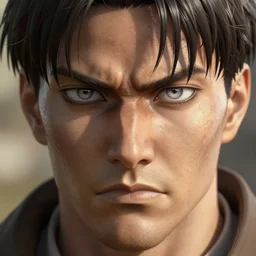 incredibly realistic, too detailed face of attack titan, predator eyes, octane render, bump mapping, macro image, global illumination, 8 k, bokeh, enki bilal, yuji himukai, jen zee, peter mohrbacher