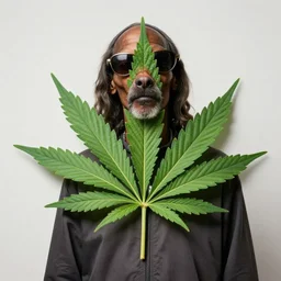 snoop dog as a cannabis leaf, realistic, photography, 8 k,