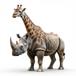 ugly hybrid of a Giraffe and a Rhino, full body shot, Stunning, volumetric lighting, sharp focus, ultra-detailed, white background,  photorealistic, complex, intricate, 3-point perspective, hyper detailed, IMAX quality, cinematic, finely detailed, small details, extra detail, symmetrical, high resolution, path tracing, 8k, award-winning, awe-inspiring, ground-breaking, masterpiece , artgem