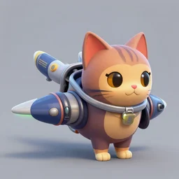 cat with jetpack, stylized, the sims 4 style, concept art