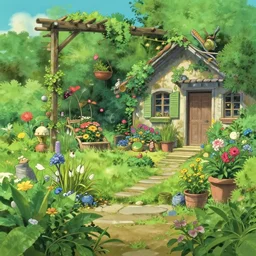 a creole garden from reunion island illustration by makoto shinkai, by studio ghibli, anime, trending on artstation