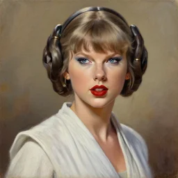 Taylor Swift as Princess Leia in Star Wars, oil on canvas, intricate, portrait, 8k highly professionally detailed, HDR, CGsociety