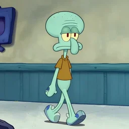 Squidward walking in New York