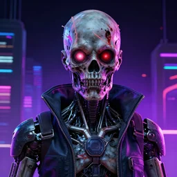 a cyberpunk futuristic retrowave synthwave detailed syd mead portrait of a zombie cyborg terminator.