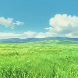 landscape of a field. clean sharp digital art, environment concept art, by rossdraws, ghibli, breath of the wild, greg rutkowski