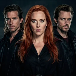 front centred symmetrical portrait, Gillian Anderson  as a D&D mage , dramatic lighting, cinematic, establishing shot, high detail, photo realistic, cinematic lighting, post processed, 8k, concept art, artstation, matte painting, in the style of eddie mendoza, raphael lacoste, alex ross