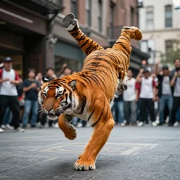 street dancing tiger
