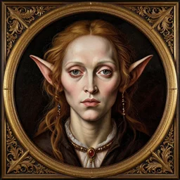 madonna as gollum, elegant portrait by sandro botticelli, detailed, symmetrical, intricate