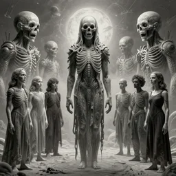 the beginning of time, horror art by beksinski and szukalski and giger and and pyromallis and dzo and iris compiet and seb mckinnon and, digital art, highly detailed, intricate, sharp focus, trending on artstation hq, deviantart, pinterest, unreal engine 5, 4 k uhd image