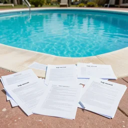 office papers and documents marked “ top secret ” scattered on the ground by the pool at a florida country club, ap, news photo