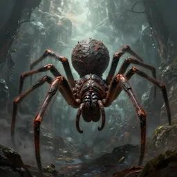 epic fantasy art of an immense overwhelmingly large world eating spider, hd, 4 k, artstation, gothic, detailed, terrifying