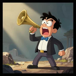 uncle junior soprano screaming about the apocalypse cartoon strip