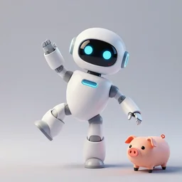 product photo of a futuristic helpful cute robot pet, asymmetric flowing dancing pose minimalistic cute, by artgerm and greg rutkowski and marc newson and zaha hadid, alphonse mucha, samsung apple webcam, matte glossy materials, neon, otter puppy pig. three quarter view, volumetric light, detailed, octane render, midsommar