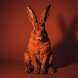 the devil is a bunny, dark surrealism, orange and red tones