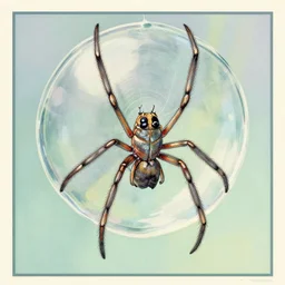 a glass spider, colored woodcut, poster art, by Mackintosh, art noveau, by Ernst Haeckel, bright pastel colors