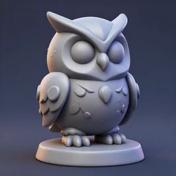owl bear, stylized stl fantasy miniature, 3 d render, activision blizzard style, hearthstone style