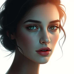 woman, face, digital art by irakli nadar