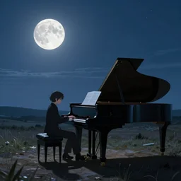 cool bright moonlight sonata, extremely detailed, sharp focus, wide view, full body shot, smooth, digital illustration, by james jean, by rossdraws, frank franzzeta, mcbess, sakimichan, brosmind, steve simpson