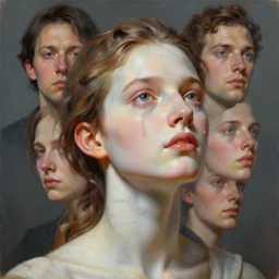 3 d, close - up, fashion model looking up, marble, tears, poster art, intricate oil painting, high detail, figurative art, multiple exposure, poster art, 3 d, by stanley kubrick and tooth wu and wlop and beeple