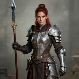 a portrait of a female dnd warrior by Ross Tran