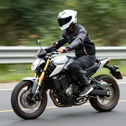 a human riding a motorcycle