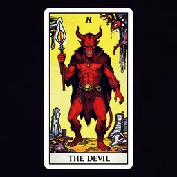 the devil as a cyberpunk tarot card