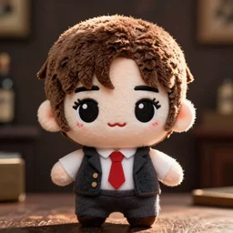cute fumo plush of the archetypal boss's daughter from a gangster movie, anime girl