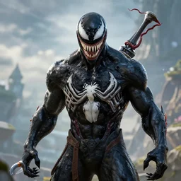 an in game portrait of venom from the legend of zelda breath of the wild, breath of the wild art style.
