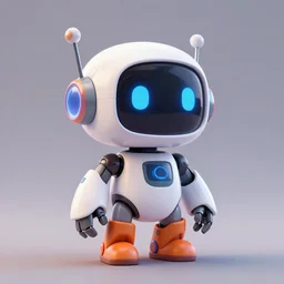 stylish colorful cyberpunk cute and friendly little smiling robot, art style by zdzisaw beksinski & hsiao - ron cheng, character concept art, unreal engine render, digital illustration, sharp, intricate detail, volumetric light, ray tracing, soft light, claymation style, symmetric, acrylic on canvas, pinterest, artstation, behance