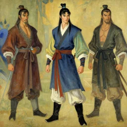 wuxia, male, character design, ancient china, colorful, painting by gaston bussiere, craig mullins, j. c. leyendecker, tom of finland