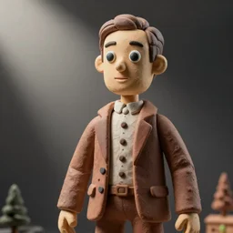 szilard nemeth claymation statue, high resolution close up,