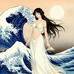 Lorde reincarnated as Aphrodite in the style of Hokusai