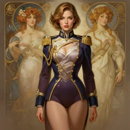 full body portrait of addison rae in sexy female uniform, intricate, elegant, highly detailed, digital painting, artstation, smooth, sharp focus, illustration, art by artgerm and greg rutkowski and alphonse mucha, 8 k