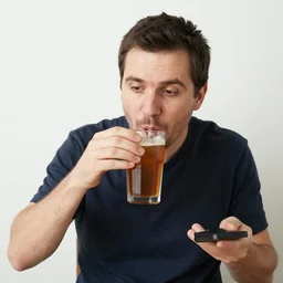 a man eating bruger