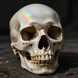 skull, rainbow reflexions