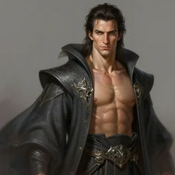 photo portrait of tyler posey as a wizard, dark hair, flowing robes, mature, handsome, upper body, muscular, shiny skin, fantasy, intricate, elegant, highly detailed, digital painting, artstation, concept art, smooth, sharp focus, illustration, art by gaston bussiere and greg rutkowski