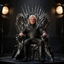 of George R.R. Martin on the Iron Throne, Studio Lighting in the Style of Annie Leibovitz